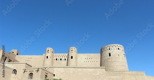 Ancient and old castle under a blue sky in Afghanistan