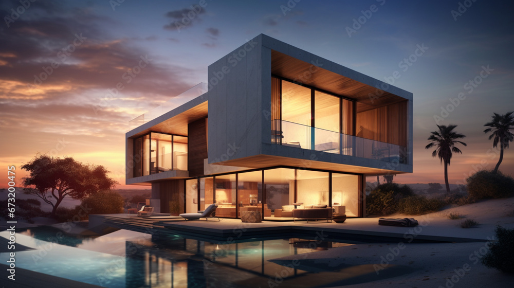 maison-d-architecture-moderne-villa-de-luxe-arri-re-plan-pour