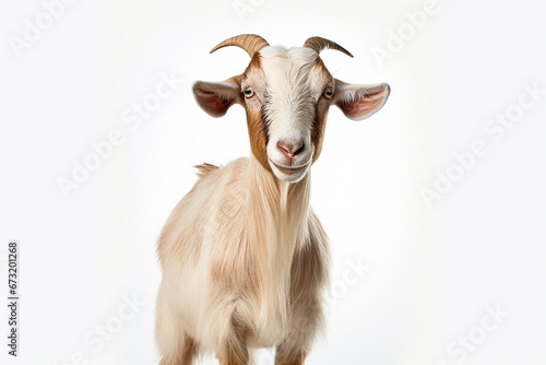 Goat, Close Up Of A Goat, Goat On A White Background, Goldfish Isolated On White Background