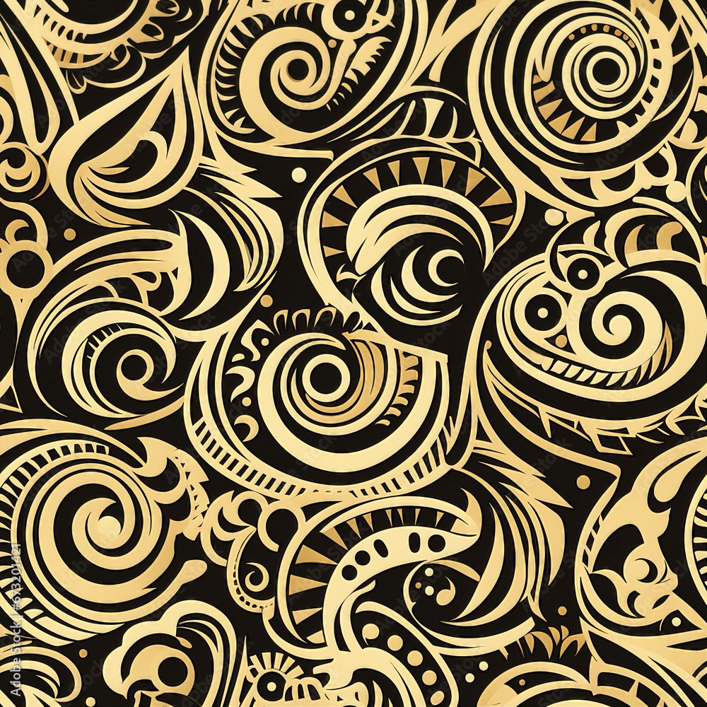 Maori Tattoo Inspired Ornament Pattern Maori Tattoo Inspired Ornament Pattern