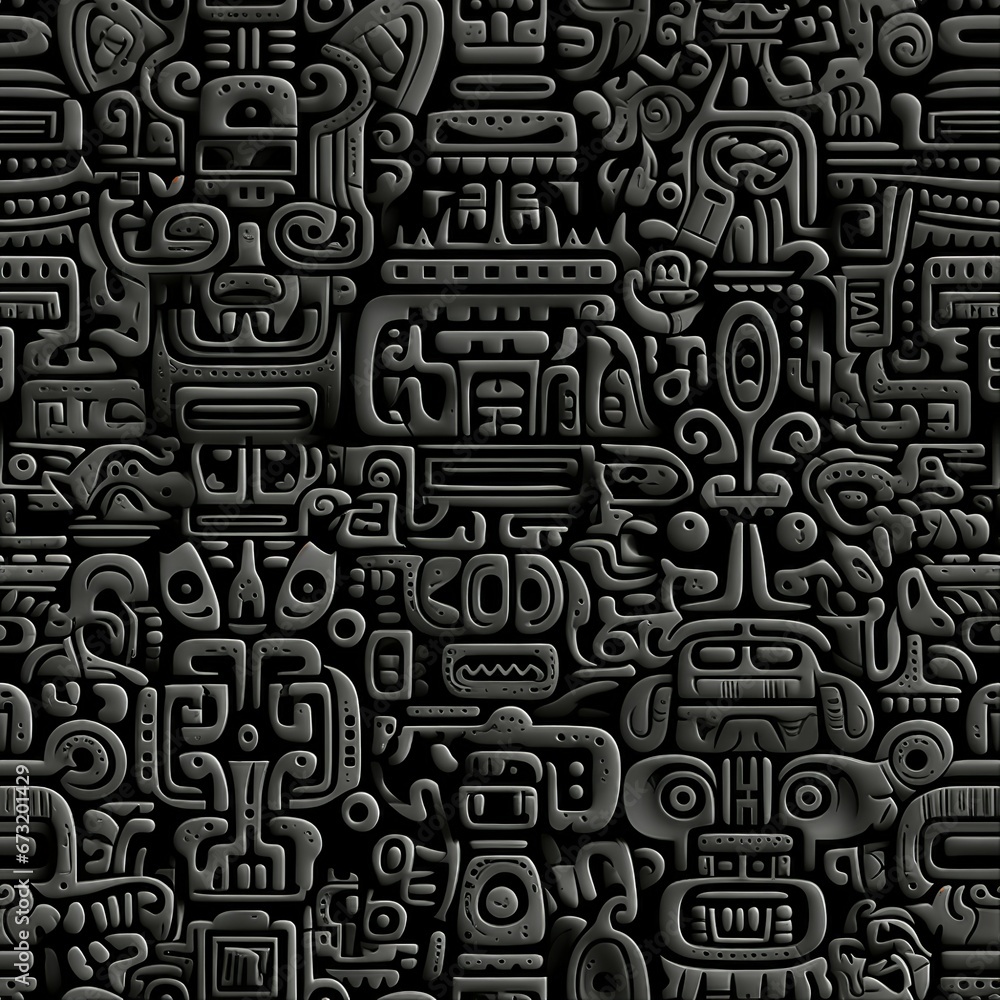 Mayan Glyphs Ornament Pattern Mayan Glyphs Ornament Pattern
