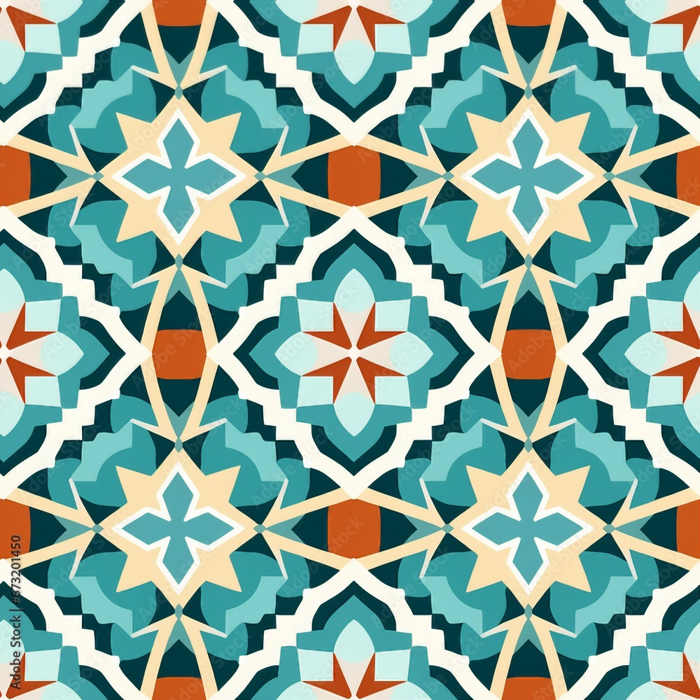 Fototapeta premium Moroccan Zellige Tile Ornament Pattern