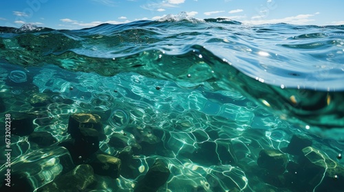 The surface of the sea is turquoise with soft ripples that are beautiful and enchanting