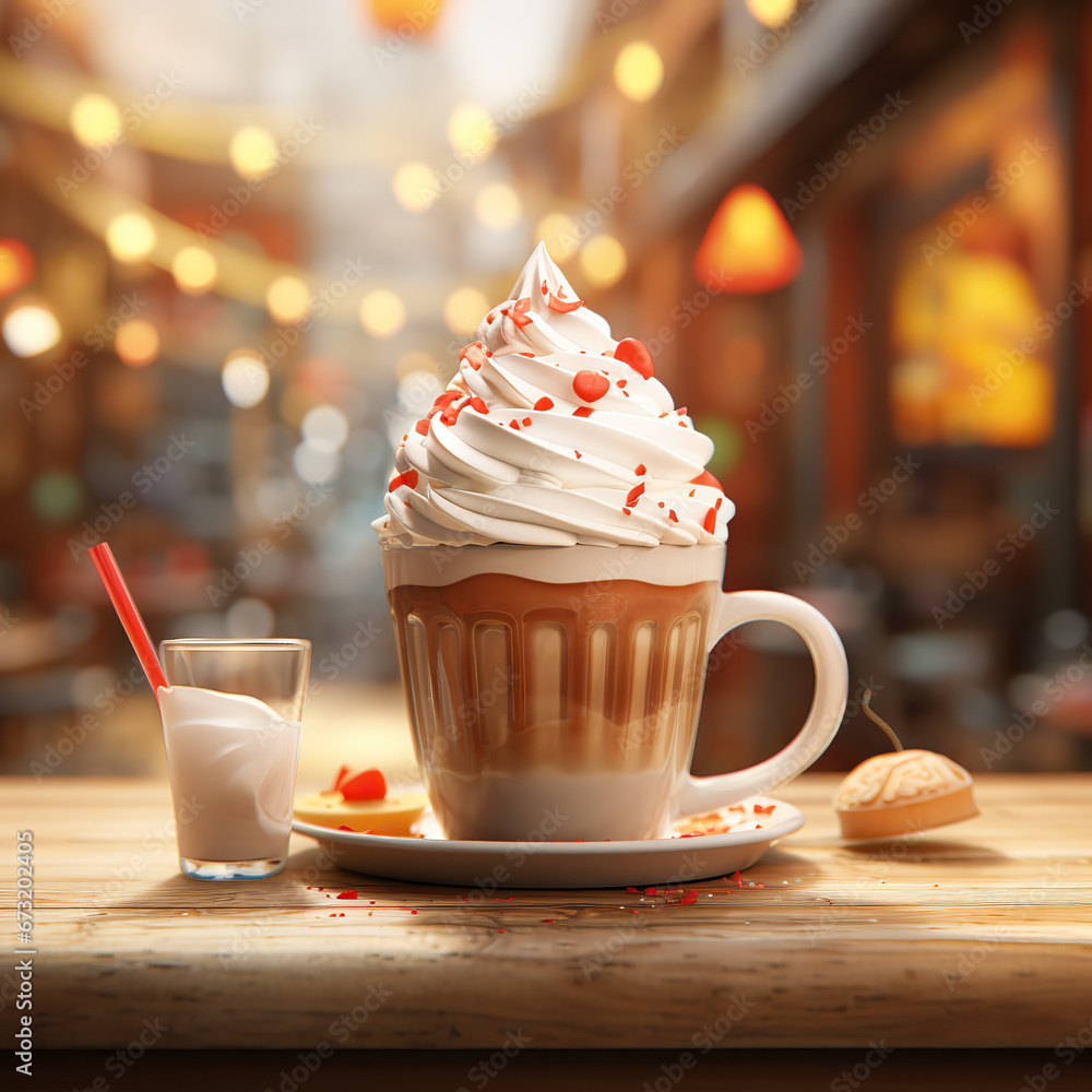 Holiday Indulgence: Festive Hot Chocolate with Whipped Cream and Gold Dusting Holiday Indulgence: Festive Hot Chocolate with Whipped Cream and Gold Dusting