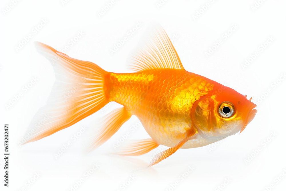 GoldFish, Gold Fish Isolated On White, Gold Fish In The White Background