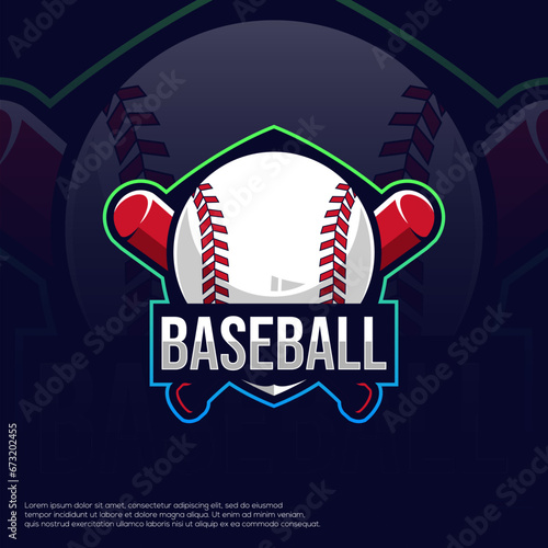 Baseball eSport Logo Design Vector