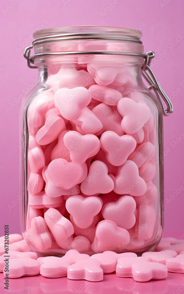 Heart-Shaped Marshmallows in Jar
Heart-Shaped Marshmallows in Jar