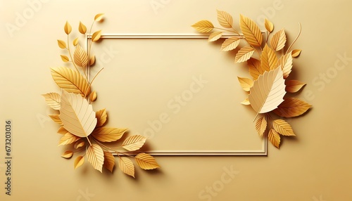 Autumnal Paper Craft Leaves Frame