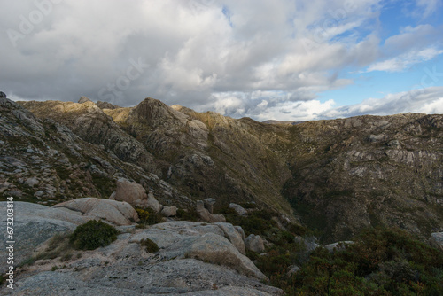 Mountain landscape of granite rocks, Peneda-Geres National Park, Vilar da Veiga, Portugal