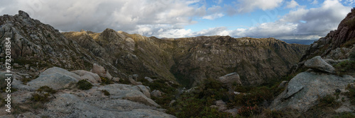 Mountain landscape of granite rocks, Peneda-Geres National Park, Vilar da Veiga, Portugal