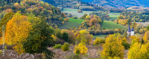 Obraz na płótnie autumn in Kaczawskie mountains in Poland w salonie