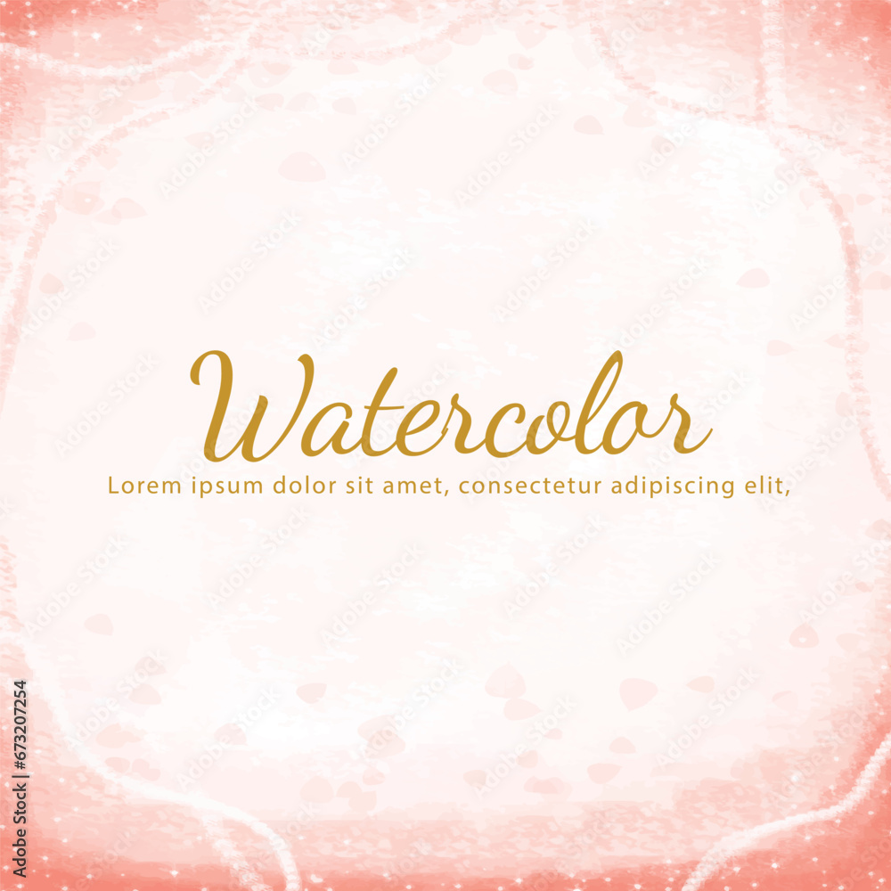 Vector watercolor splash background with lines and sparkles