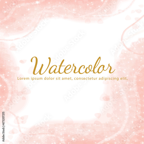 Vector watercolor splash background with lines and sparkles