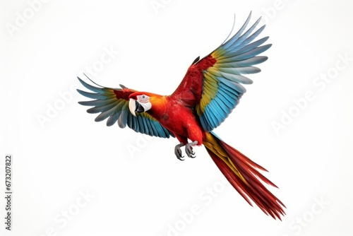 A Vibrant Parrot Soaring Through the Sky in a Colorful Display Created With Generative AI Technology