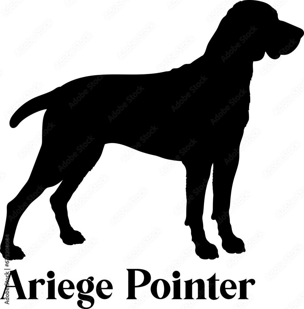 Ariege Pointer Dog silhouette breeds dog breeds dog monogram logo dog face vector