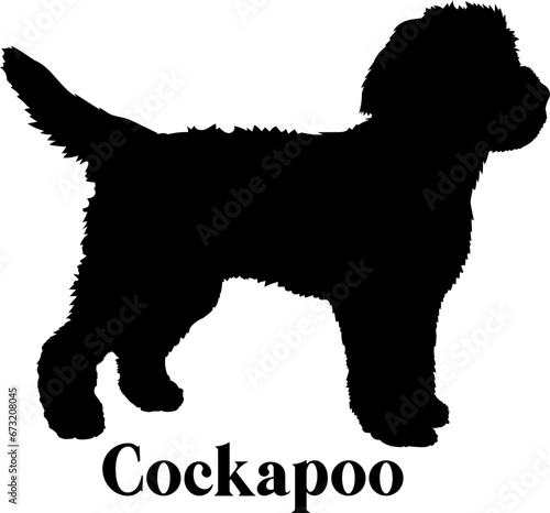 Cockapoo Dog silhouette breeds dog breeds dog monogram logo dog face vector