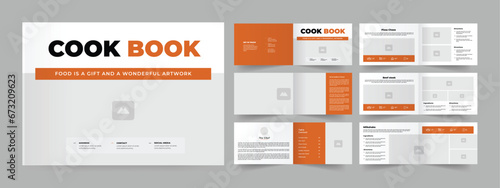 Cookbook or Recipe Book or Landscape Cookbook Template 
