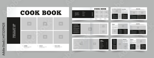 Landscape Cookbook Template or Cookbook or Recipe Book Design
