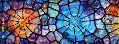 Vibrant stained glass window series.
