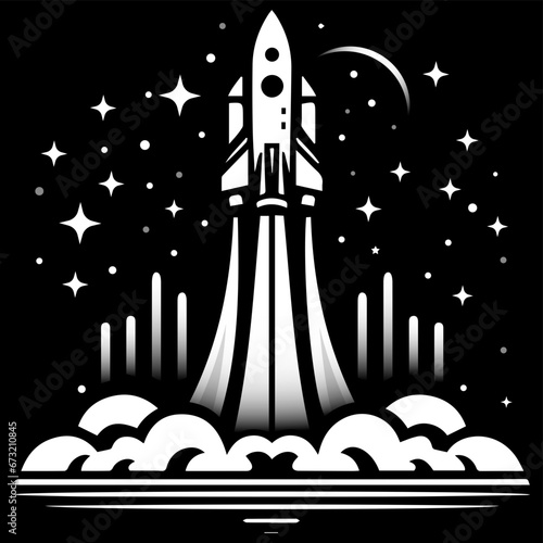 space shuttle launch illustration