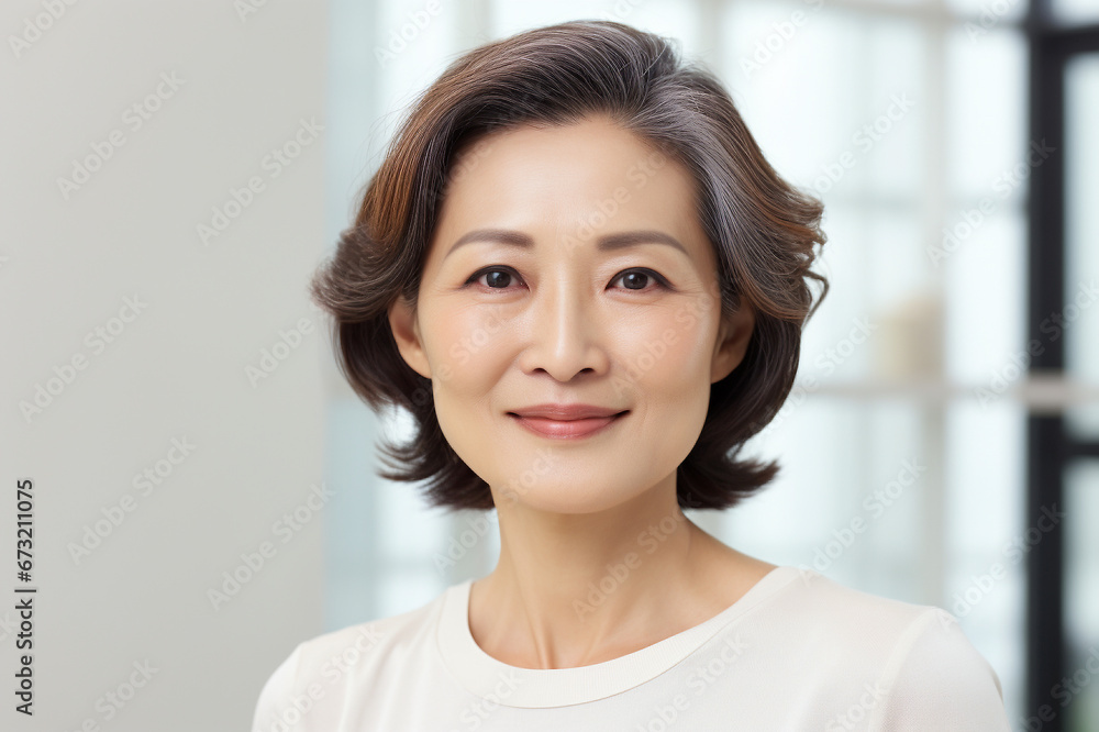 Mature Asian woman, Dermatology and beauty skin treatment Mature Asian woman, Dermatology and beauty skin treatment