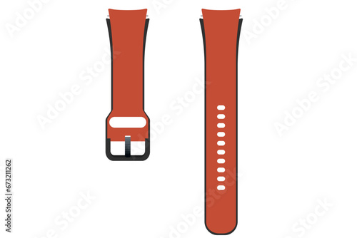 two burgundy watch strap halves