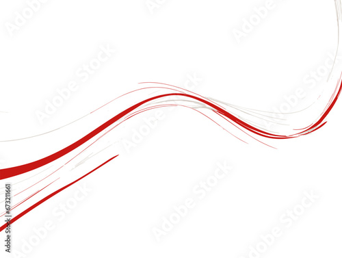 Drawing of Painting a red line on white canvas illustration separated, sweeping overdrawn lines.