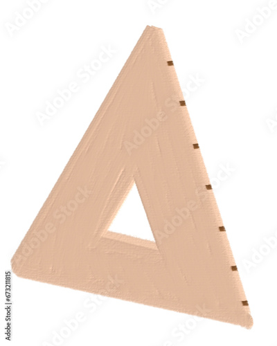 stationary_oilpaint_Triangular Protractor_stuff