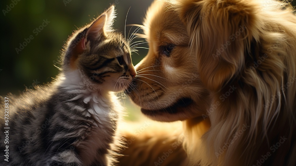 cat and dog friendship photography 