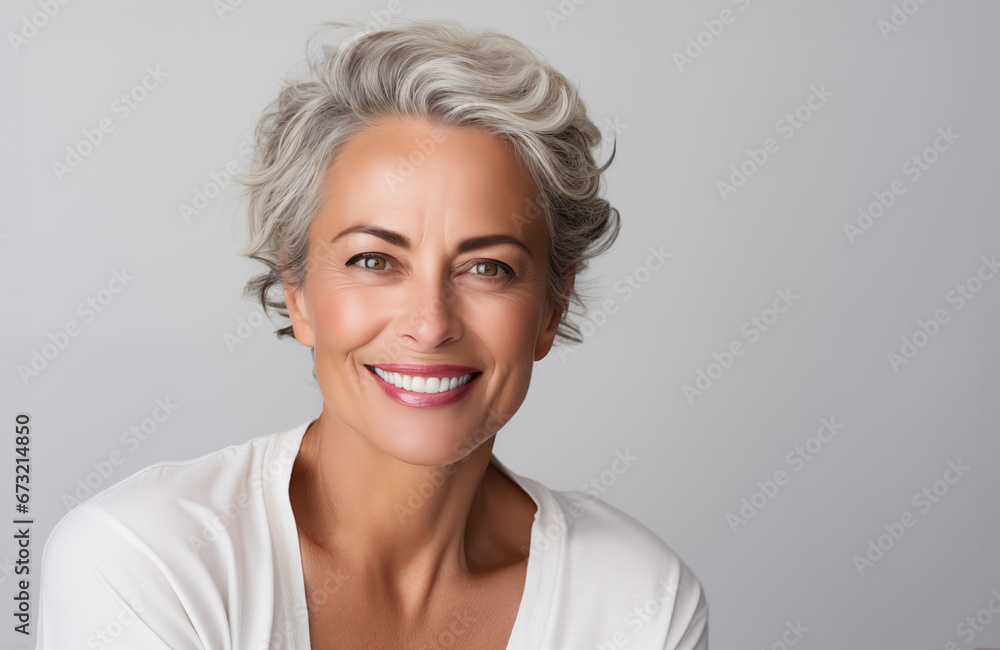 Senior Caucasian Lady with Elegant Gray Hair Senior Caucasian Lady with Elegant Gray Hair