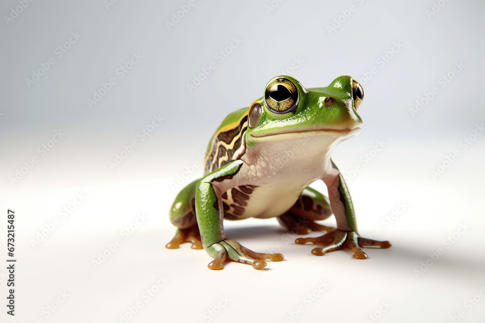 Fototapeta premium Vibrant Vignette: A Tropical Frog's Close-Up