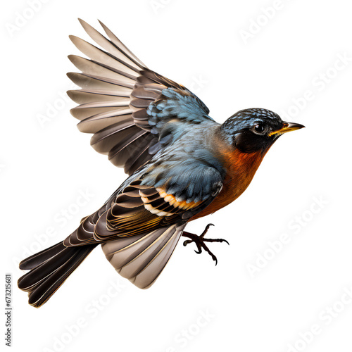Flying American Robin Bird