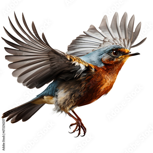 Flying European Robin Bird © TA