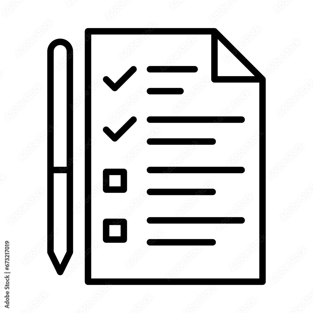 Questionnaire marketing icon with black outline style. questionnaire, survey, form, business, choice, test, poll. Vector Illustration Questionnaire marketing icon with black outline style. questionnaire, survey, form, business, choice, test, poll. Vector Illustration