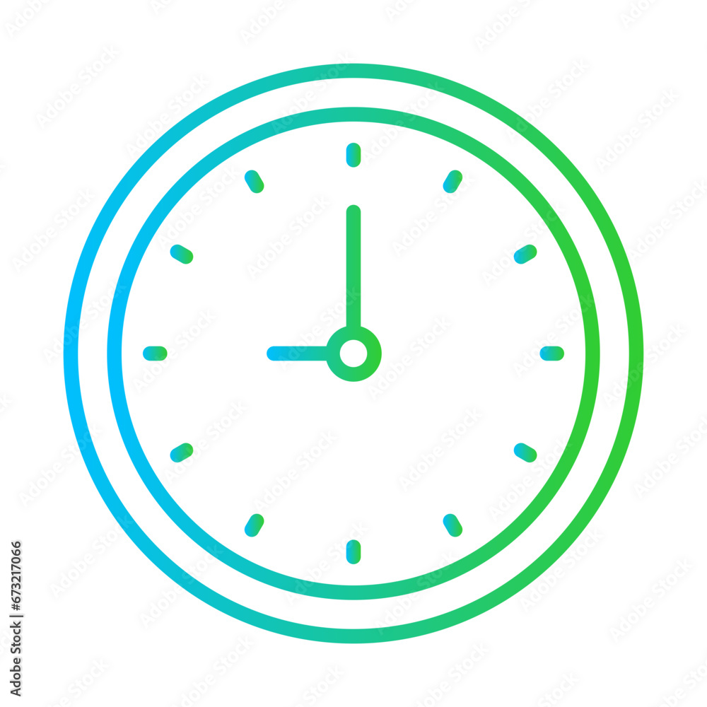 Time management marketing icon with blue and green gradient outline style. time, management, business, clock, watch, hour, concept. Vector Illustration Time management marketing icon with blue and green gradient outline style. time, management, business, clock, watch, hour, concept. Vector Illustration