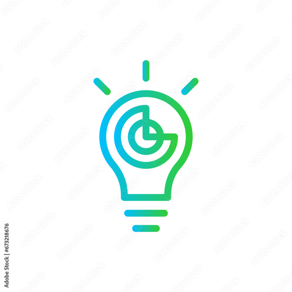 Solution marketing icon with blue and green gradient outline style. solution, business, concept, idea, innovation, technology, creative. Vector illustration Solution marketing icon with blue and green gradient outline style. solution, business, concept, idea, innovation, technology, creative. Vector illustration