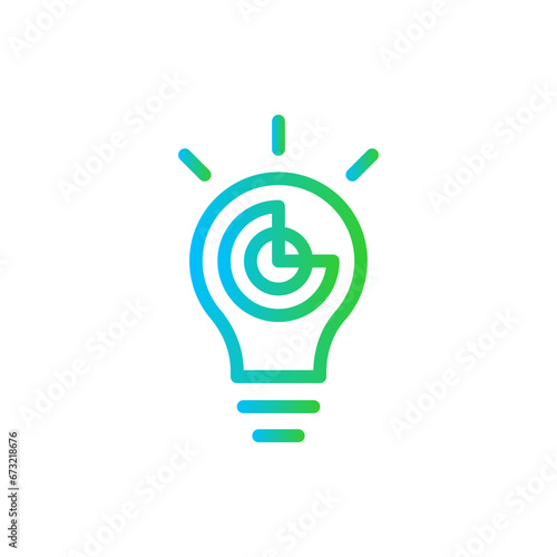 Solution marketing icon with blue and green gradient outline style. solution, business, concept, idea, innovation, technology, creative. Vector illustration