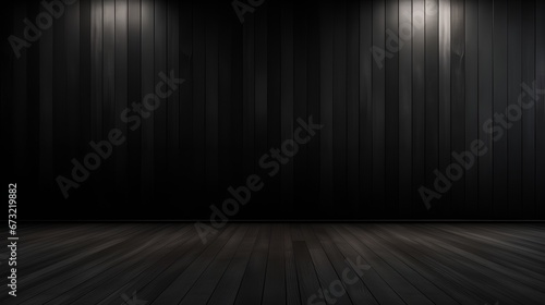 Elegant Lighting in an Empty Black Room  A Presentation Background