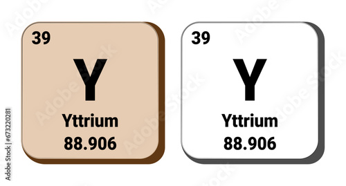 Y, Yttrium element vector icon, periodic table element. Vector illustration EPS 10 File. Isolated on white background.