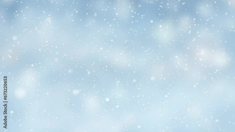 Calm falling snow flakes winter background. 4K seamless looping Christmas background Calm falling snow flakes winter background. 4K seamless looping Christmas background