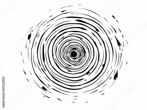 Drawing of Vector gun target illustration separated, sweeping overdrawn lines.