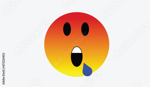 Suprise Emoji Face flat design reaction vector design illustration