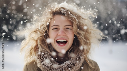 Wintertime Joy, A Christmas and Holiday Inspired Snow Shot with a Happy Girl
