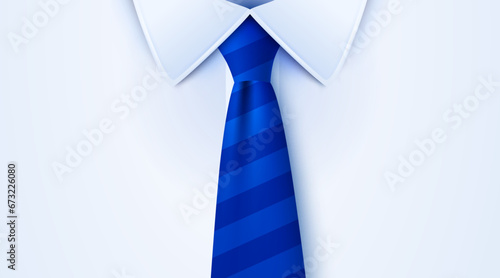 Close up of classic male shirt and tie.
