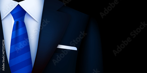 Close up of classic male tuxedo and tie.