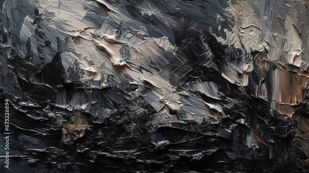 Closeup of abstract rough black gray dark colored art painting texture, with oil brushstroke, pallet knife paint on canvas. Decor concept. Wallpaper concept. Art concept. 3d conceptrt concept. Closeup of abstract rough black gray dark colored art painting texture, with oil brushstroke, pallet knife paint on canvas. Decor concept. Wallpaper concept. Art concept. 3d conceptrt concept.