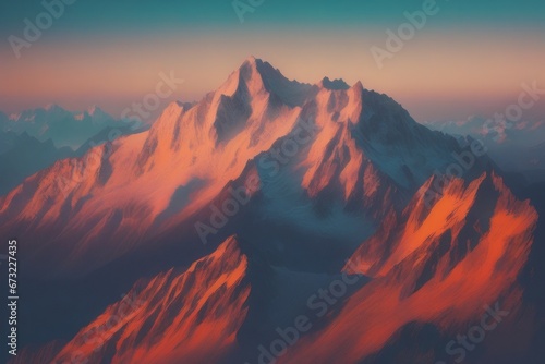picturesque view of outdoor scene picturesque view of outdoor scene sunset in mountains. beautiful landscape of the mountains
