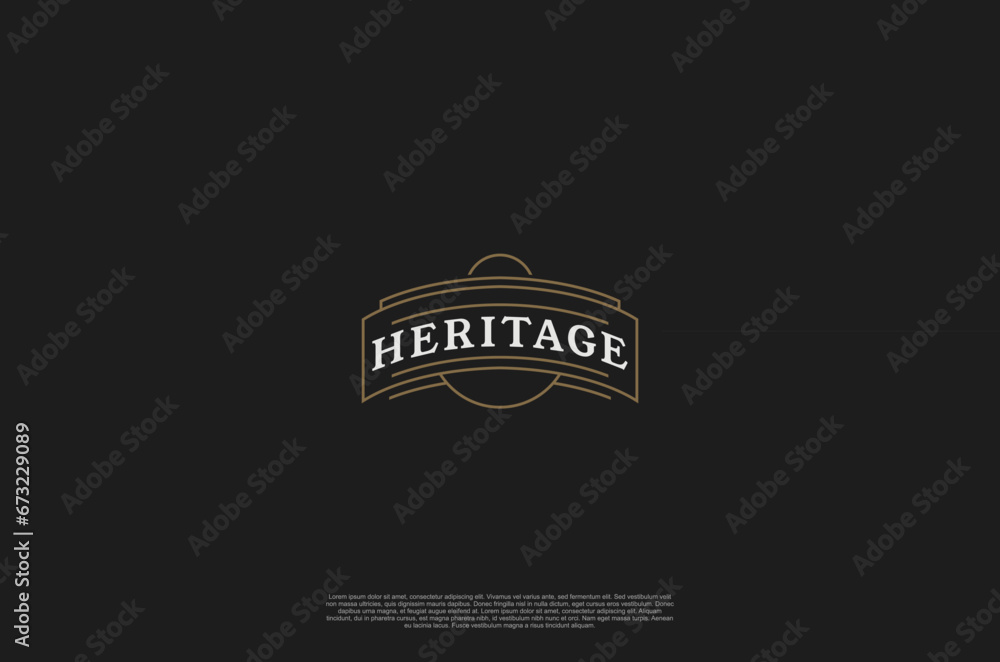 Fototapeta premium Old vinatage label ornament logo antique label decorations. Vector design element 