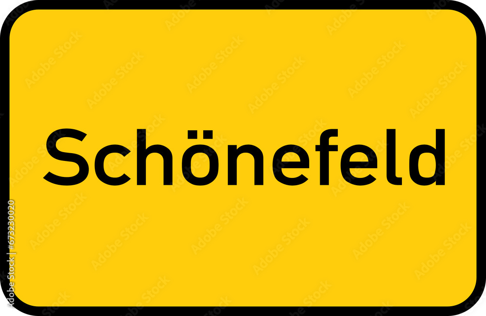 City sign of Schönefeld - Ortsschild von Schönefeld City sign of Schönefeld - Ortsschild von Schönefeld