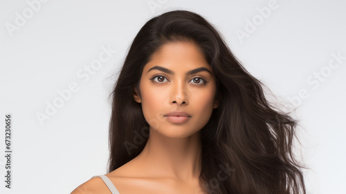 Indian model with natural beauty with minimum makeup, studio shot